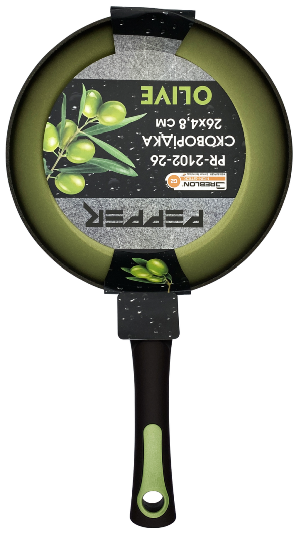 Сковорідка OLIVE 26x4,8 cм (покриття GREBLON C2), PEPPER - Зображення 4