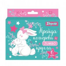 Крейда кольорова 6 шт.  JUMBO, ТМ 1 Вересня