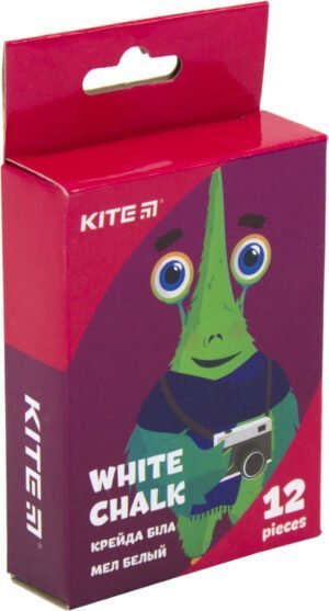 Крейда біла кругла, 12 штук, "Jolliers", Kite