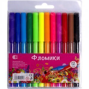 Фломастери, 12 кольорів, в блістерній упаковці, "Фломзікі"