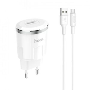 Мережевий зарядний пристрій 1USB Hoco C37A Thunder (5V-2.4A) Micro 2in1
