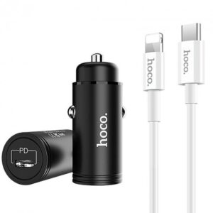 Автомобільний зарядний пристрій Hoco Z19 (3A 1USB output + Lightning-Type-C cable)