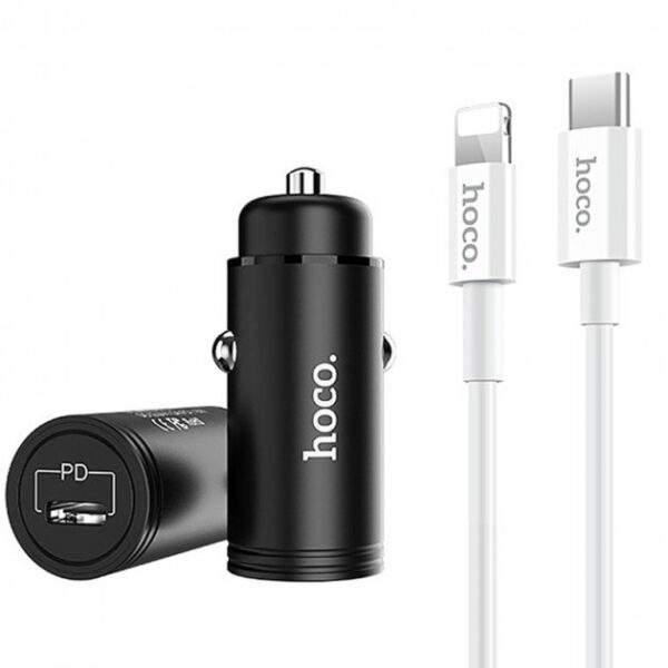 Автомобільний зарядний пристрій Hoco Z19 (3A 1USB output + Lightning-Type-C cable)