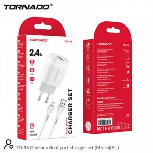 Мережевий зарядний пристрій Tornado TD-16 2USB micro 2in1