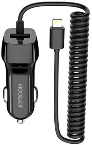 Автомобільний зарядний пристрій JOYROOM, UP-522AL, 1 USB 2.1A + кабель Lighting