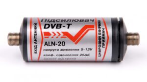 Антенний підсилювач DVB-T2 ALN-20 (25 db, 5-12 V) пластиковий корпус