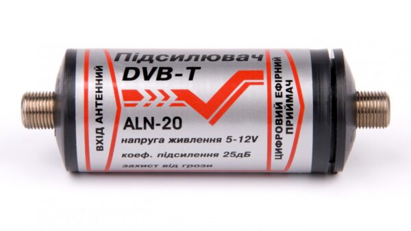 Антенний підсилювач DVB-T2 ALN-20 (25 db, 5-12 V) пластиковий корпус