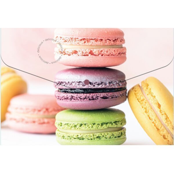 Папка-конверт, А5, 180 мкм, на кнопці, з друком, "Delicious"