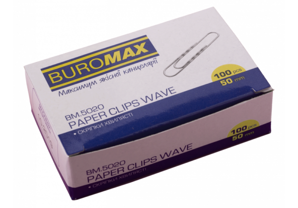 Скріпки рельєфні 50 мм, 100 шт., ТМ Buromax