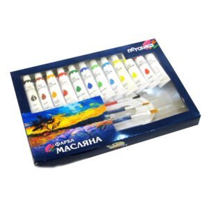 Фарба масляна у тюбиках 12кол х 12мл + 4 пензлика, пласт. палітра ТМ Peppy Pintо