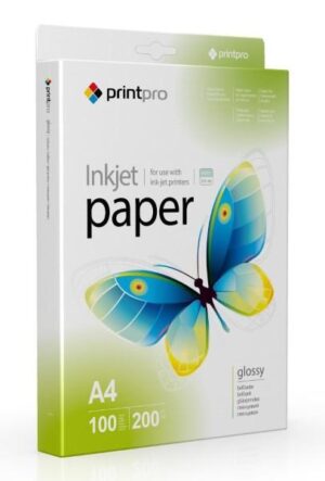 Фотопапір A4 PrintPro глянцевий, 200 г/м2, 100арк.