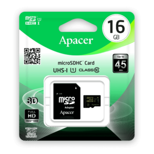 Карта пам'яті APACER microSDHC 16GB UHS-I U1+adapter