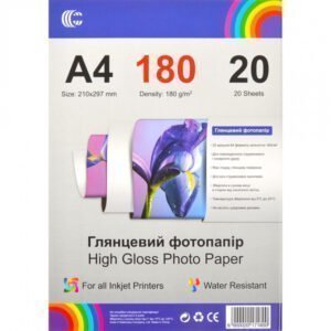 Фотопапір А4 "С"  пл.180г/м² 20 аркушів, глянцевий