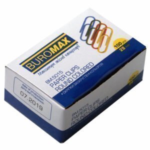 Скріпки кольорові, круглі 28 мм, 100 шт., ТМ Buromax