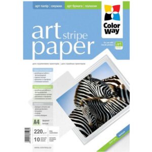 Фотопапір CW ART мат./факт. полоски 220г/м, 10л,  A4