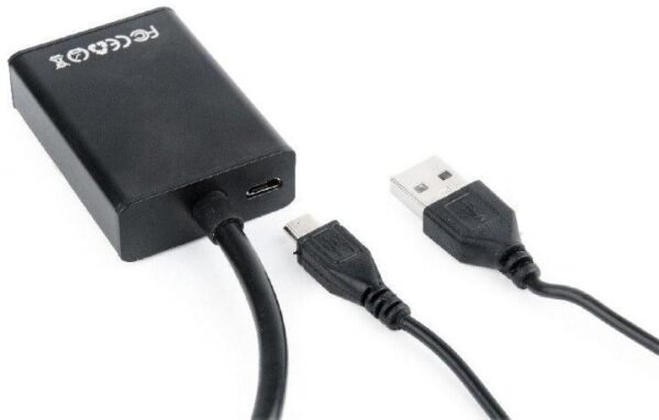 Адаптер VGA to HDMI, Cablexpert, Black - Зображення 3