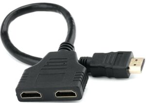 Перехідник-розгалужувач HDMI (Male) to 2xHDMI (Female), 10cm, Atcom Black