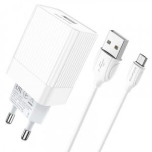 Мережевий зарядний пристрій Borofone BA47A (QC3.0) 1USB/3.0A/18W + MicroUSB