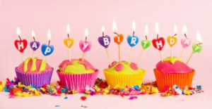 Упаковка свічок, 8 см, (10 шт), на блістері, 18х8 см, "Happy Birthday"