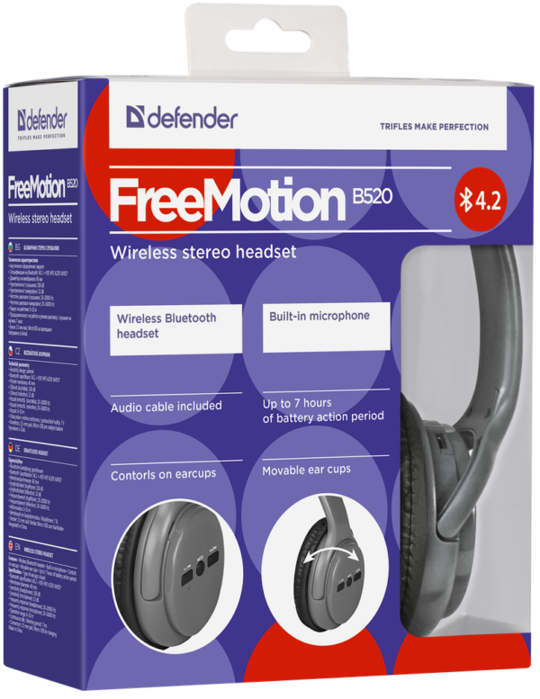 Гарнітура накладна Defender FreeMotion B520 Bluetooth - Зображення 3