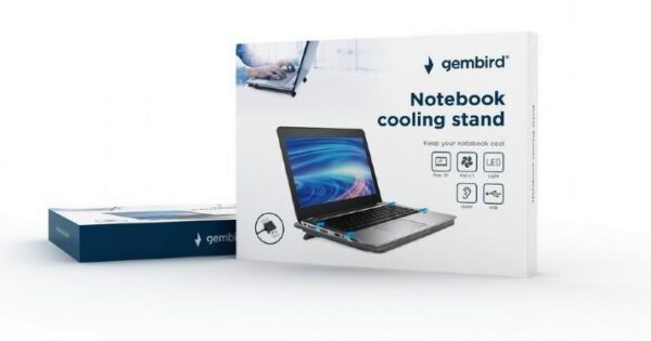 Підставка для ноутбука - Gembird NBS-1F15-04 до 15.6", метал/пластик, Fan 1x12cm - Зображення 5