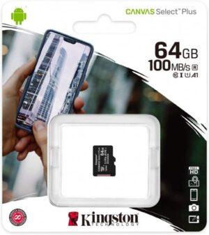 Карта пам"яті KINGSTON microSDXC 64Gb Canvas Select U1 (R80/W10) no ad