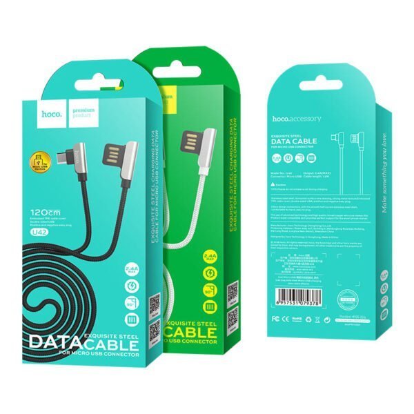 Кабель Hoco U42 Excuisite Steel USB - MicroUSB 2.4A/1.2m . - Зображення 6