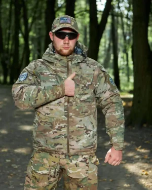 Зимова військова куртка Army Multicam на синтапоні