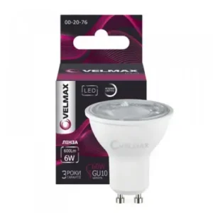 Лампа світлодіодна Velmax 6W GU10 4100К