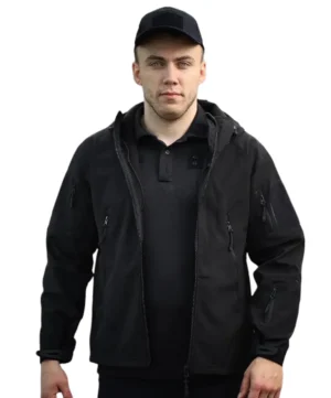 Куртка військова Чорна Soft Shell ESDY