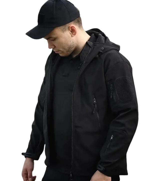 Куртка військова Чорна Soft Shell ESDY - Зображення 3