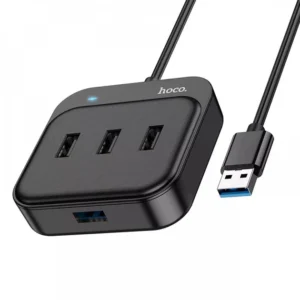 USB HUB Hoco HB31 Easy 4-in-1 converter (USB to USB2.0*4) 1,2m. Black