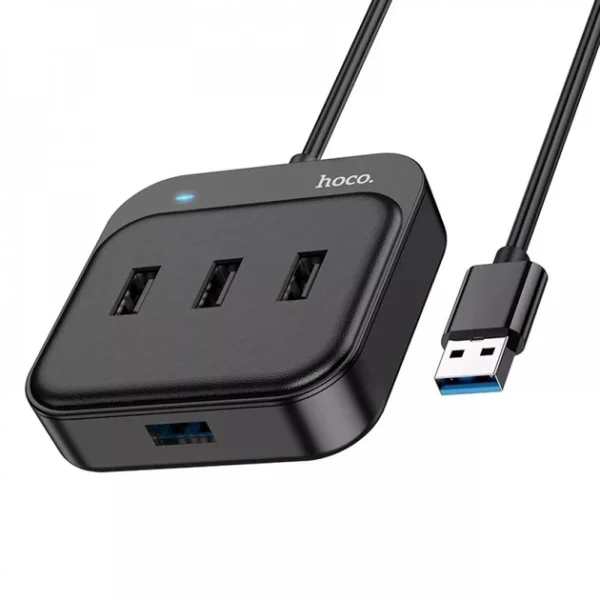 USB HUB Hoco HB31 Easy 4-in-1 converter (USB to USB2.0*4) 1,2m. Black