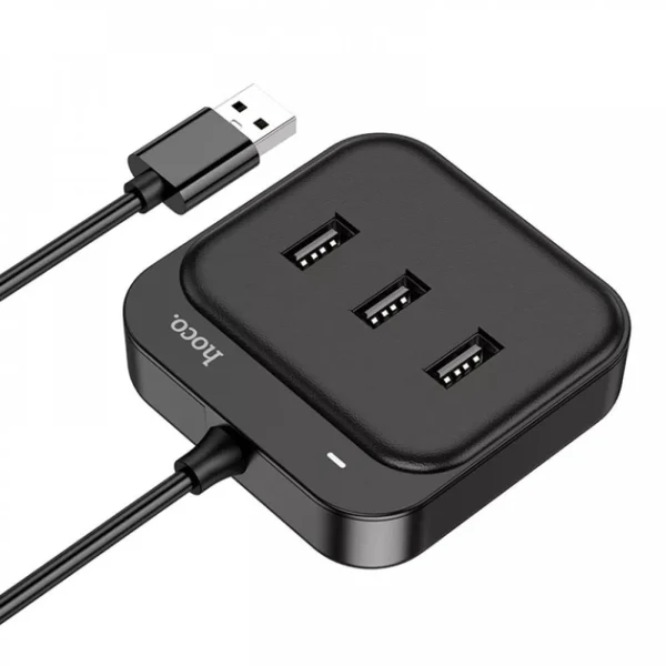 USB HUB Hoco HB31 Easy 4-in-1 converter (USB to USB2.0*4) 1,2m. Black - Зображення 3