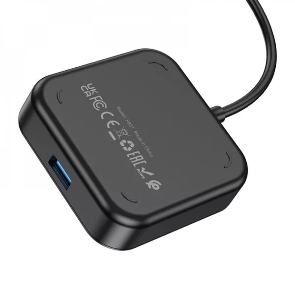 USB HUB Hoco HB31 Easy 4-in-1 converter (USB to USB2.0*4) 1,2m. Black - Зображення 4