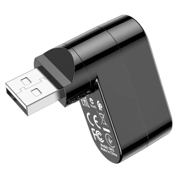 USB HUB Borofone DH3 (USB to USB2.0*3) - Black - Зображення 2