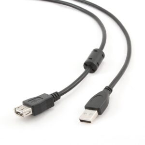 Кабель USB 2.0 (AM/AF) 1,8м, Cablexpert з феритом
