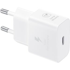 Мережевий зарядний пристрій Samsung EP-T2510NWEGEU, 1xType-C, PD, 25W, White