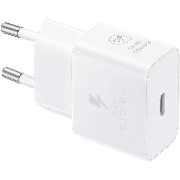 Мережевий зарядний пристрій Samsung EP-T2510NWEGEU, 1xType-C, PD, 25W, White