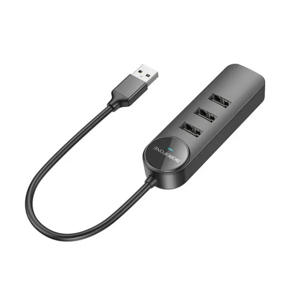 USB HUB Borofone DH5 Erudite 4-in-1 (USB to USB3.0+USB2.0*3) 0.2m - Зображення 2