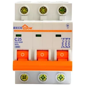 Автоматичний вимикач ECO 3р 25А ECOHOME