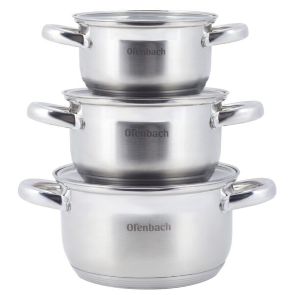 Набір каструль Ofenbach NB100002 6 предметів (1,1л, 1,7л, 2,4л) - Зображення 2