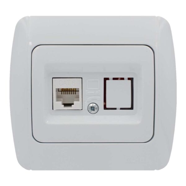 Розетка ZIRVE біла комп'ютерна CAT6