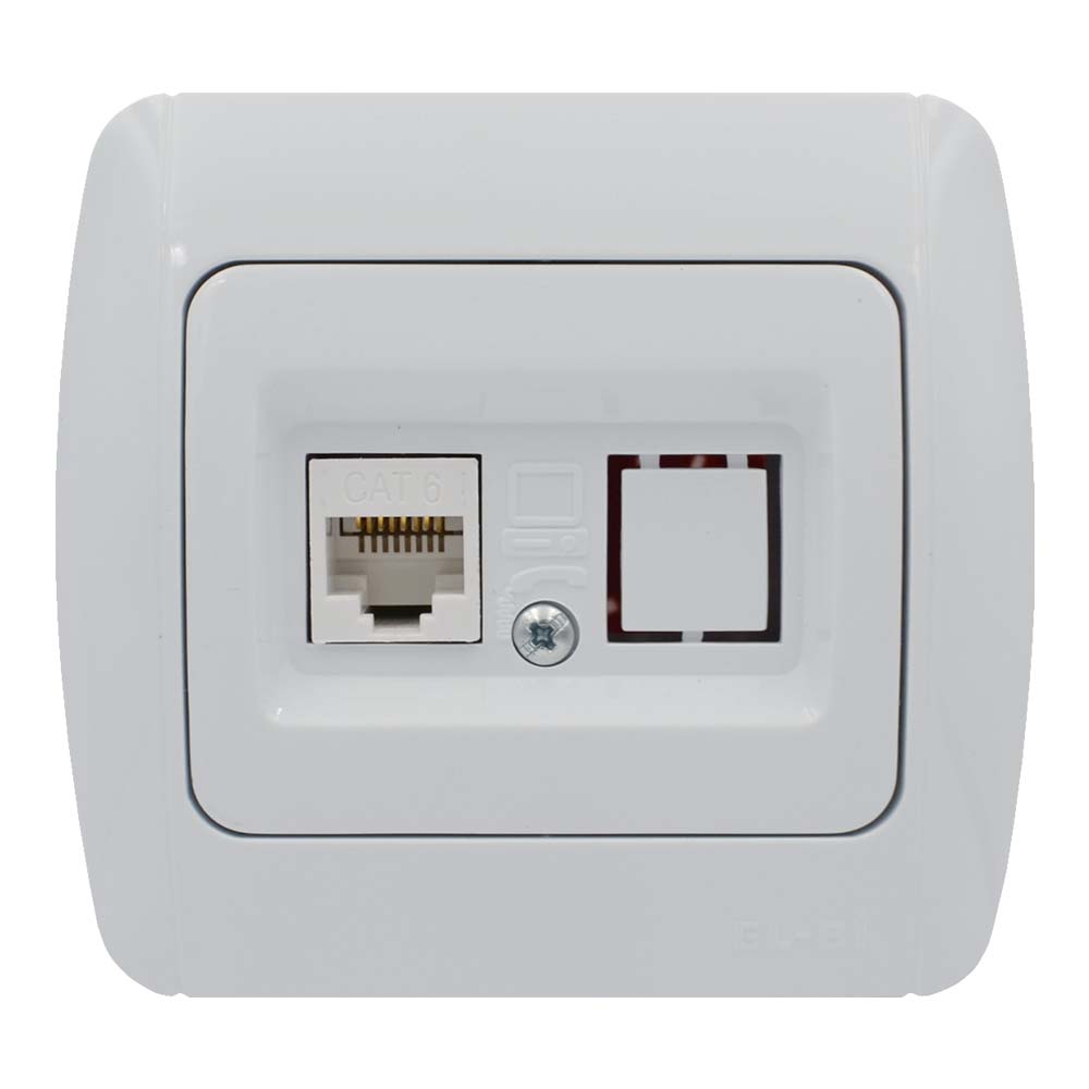 Розетка ZIRVE біла комп'ютерна CAT6
