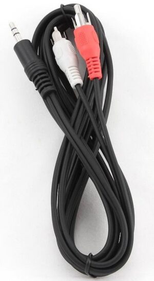 Кабель аудіо 2.5m Jack 3.5mm тато / 2хRCA тато, GEMBIRD, Black