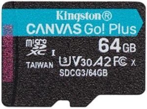 Флеш-карта Micro SDXC 64Gb Kingston Canvas Go Plus Class 10 UHS-I U3 A2 (R170/W90MB/s)