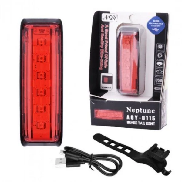 Лiхтар для велосипеда (габарит) AYQ-0115-6SMD RED microUSB 5 режимів - Зображення 2