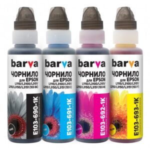 Комплект чорнил BARVA Epson L1110/L3100 B/C/M/Y (4x100г)