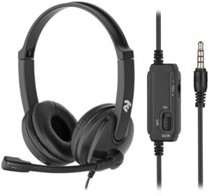 Гарнітура накладна 2E CH12 3.5mm / 2*3.5mm, Black