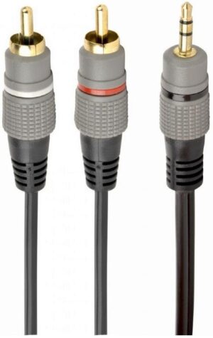 Кабель аудіо 1.5m Jack 3.5mm / 2хRCA, Cablexpert, Black